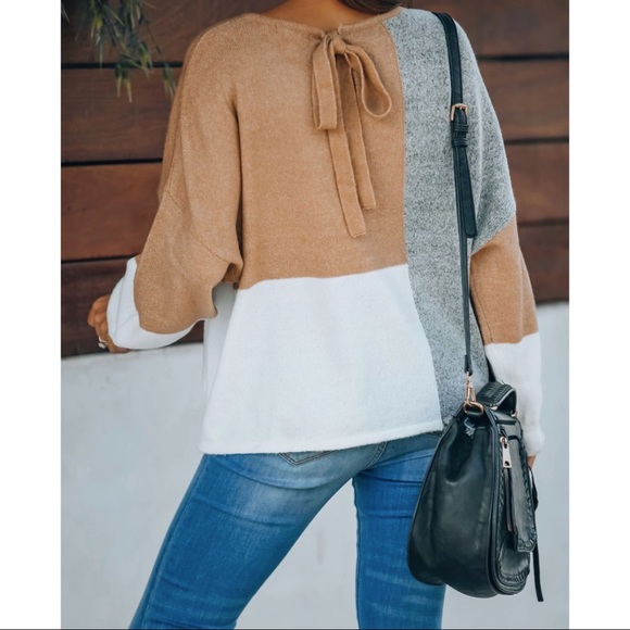 FLASH SALE - WANNA BE YOURS COLORBLOCK KNIT SWEATER - Picture 9 of 9
